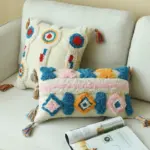 Housse de coussin de luxe Style marocain fait la main glands en laine Style Boho ethnique 84f979d0 8803 4c4a 8b28 baae02f1a2da