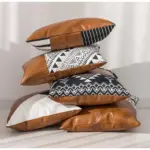 Housse de coussin en Faux cuir taie d oreiller moderne imitation cuir pais marron Boho solide 3e3fc228 3ae3 42db b8ea f0934ce70cdb