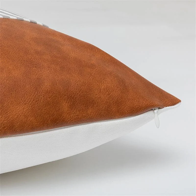 Housse De Coussin En Coton D Coration Nordique Pour La Maison 45x45cm 35x50cm Faux Cuir Marron 47b15b14 B5b1 44c0 8150 51e360e6dbcd