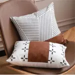 Housse de coussin en coton d coration nordique pour la maison 45x45cm 35x50cm Faux cuir marron e3b9bd57 87af 477d bc02 565b91be5818