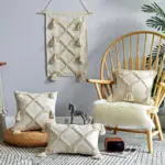 Housse de coussin style boh mien taie d oreiller avec pompon Beige nordique lombaire d coration 7137bace a029 4572 a08e 18d666747701