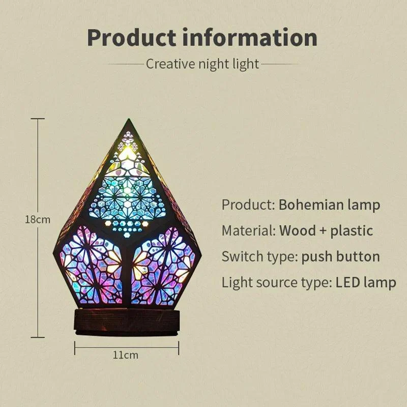 Houten Hollow Led Projectie Night Lamp Bohemian Kleurrijke Projector Bureaulamp Huishoudelijke Home Decor Vakantie Sfeer Verlichting Ce6314ef 710b 4e29 A80b 2ac8f3aa83aa