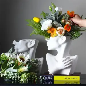 Human Head Flower Vase