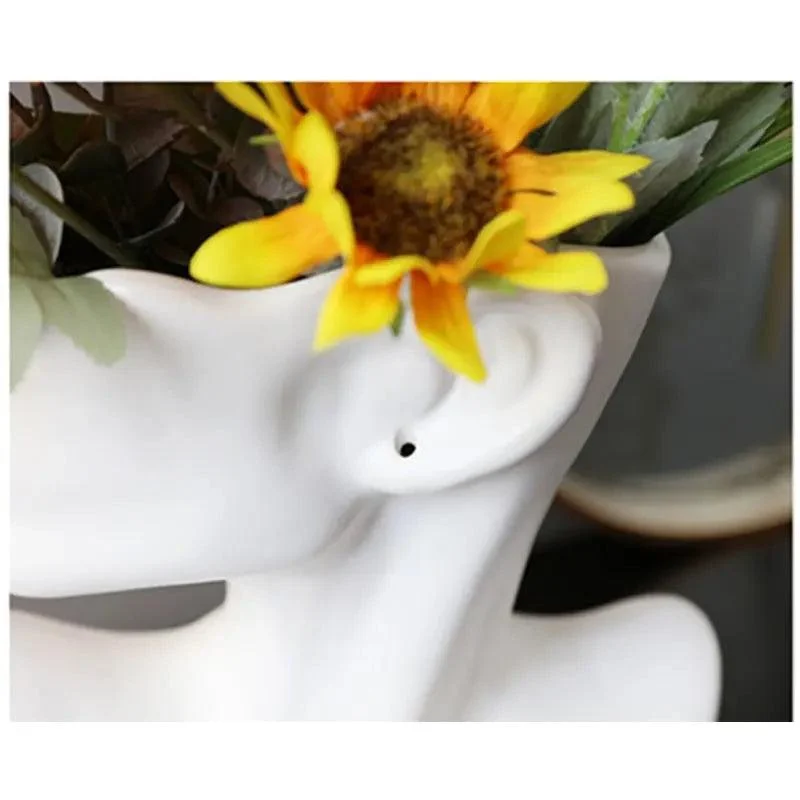 Human Head Flower Vase -