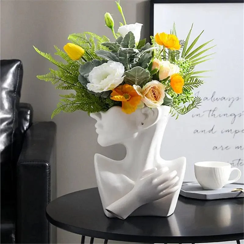 Human Head Flower Vase -