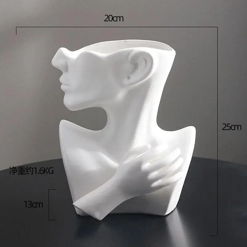 Human Head Flower Vase -