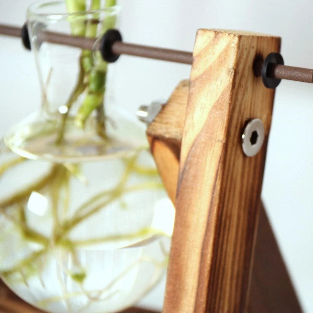 Hydroponic Vintage Flower Vases Plant Vase Creative Wooden Frame Decorative Home Bonsai Decor Transparent Glass Tabletop A5bb59ee 4777 4b79 9f9a C96bf3cf1202