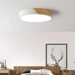 Homeko Round LED Dimmable Wood Ceiling Lamp