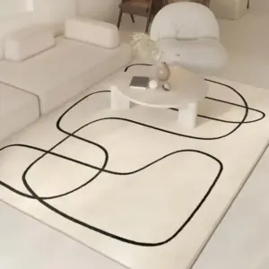 Square wool carpet with abstract patterns