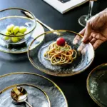 INS Nordic Western Glass Dinner Plates Tableware Transparent Salad Fruit Plate Creative Dishes and Plates Sets 7f7e17d4 33cb 4390 82f8 7c6e1fa1b419