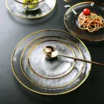 INS Nordic Western Glass Dinner Plates Tableware Transparent Salad Fruit Plate Creative Dishes and Plates Sets d735d608 daaf 49d9 9e59 17a330d57db1