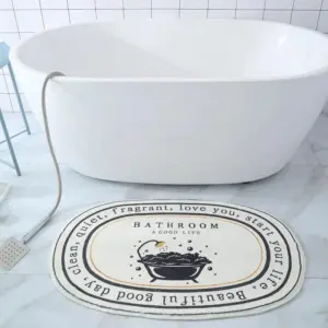 INS Style Non-Slip Bath Mat: Absorbent Carpet for Living Room & Bathroom