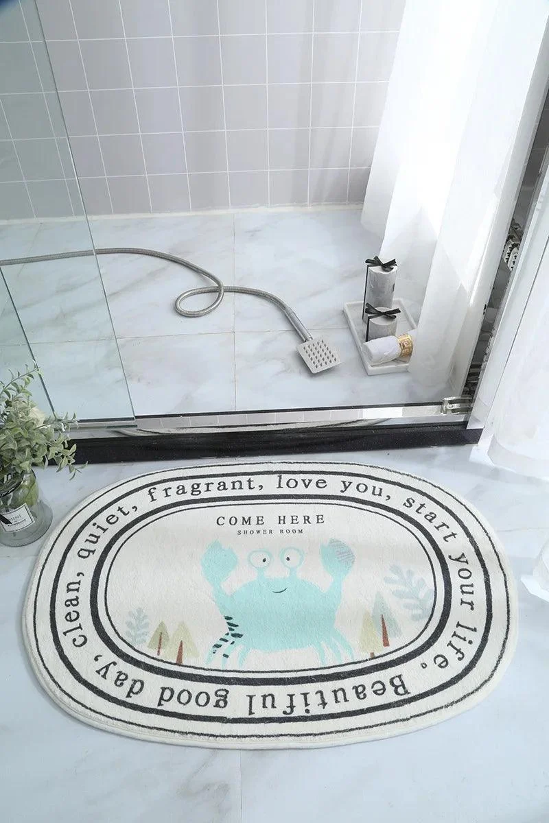 INS Style Non-Slip Bath Mat: Absorbent Carpet for Living Room & Bathroom -