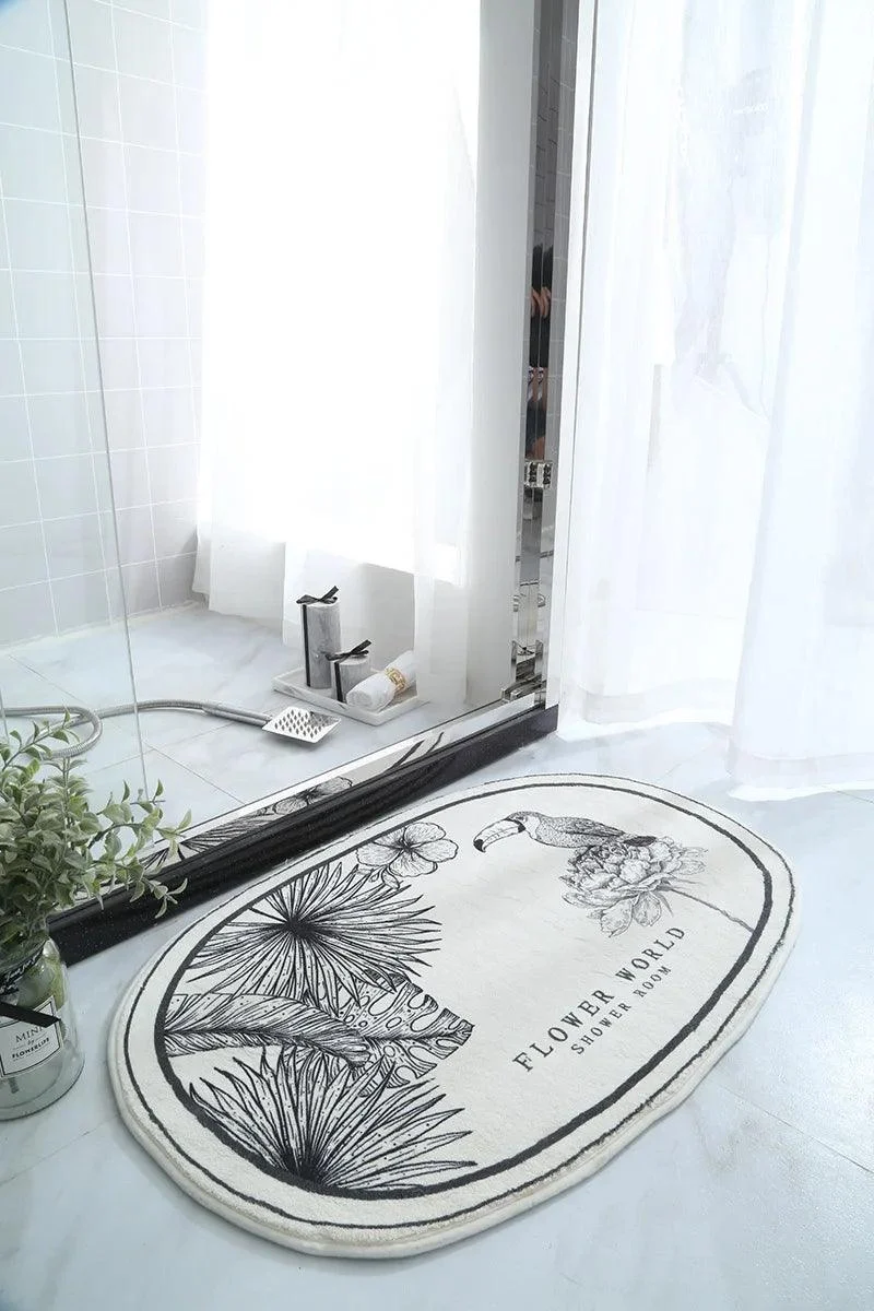 INS Style Non-Slip Bath Mat: Absorbent Carpet for Living Room & Bathroom -