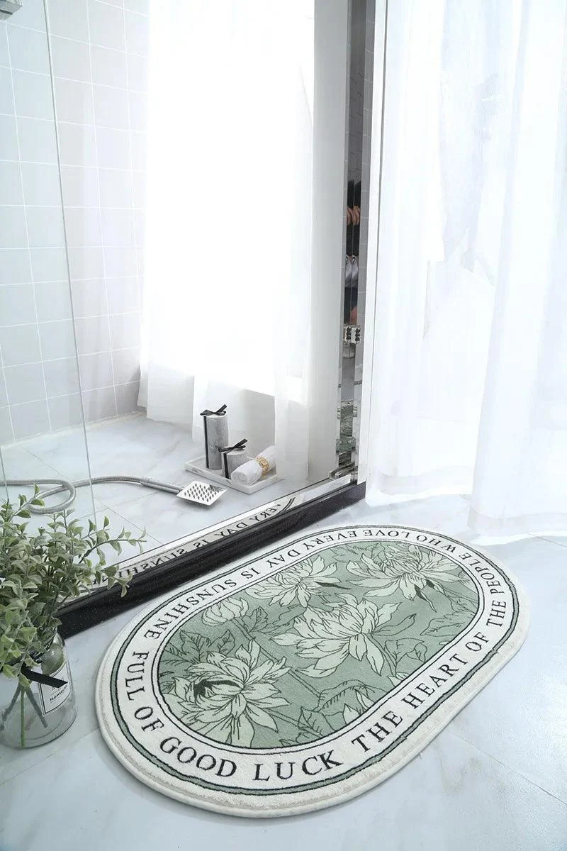 INS Style Non-Slip Bath Mat: Absorbent Carpet for Living Room & Bathroom -