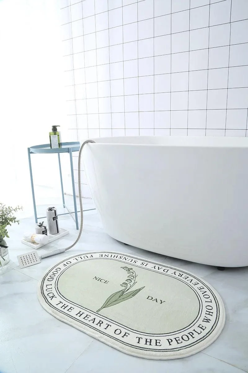 INS Style Non-Slip Bath Mat: Absorbent Carpet for Living Room & Bathroom -
