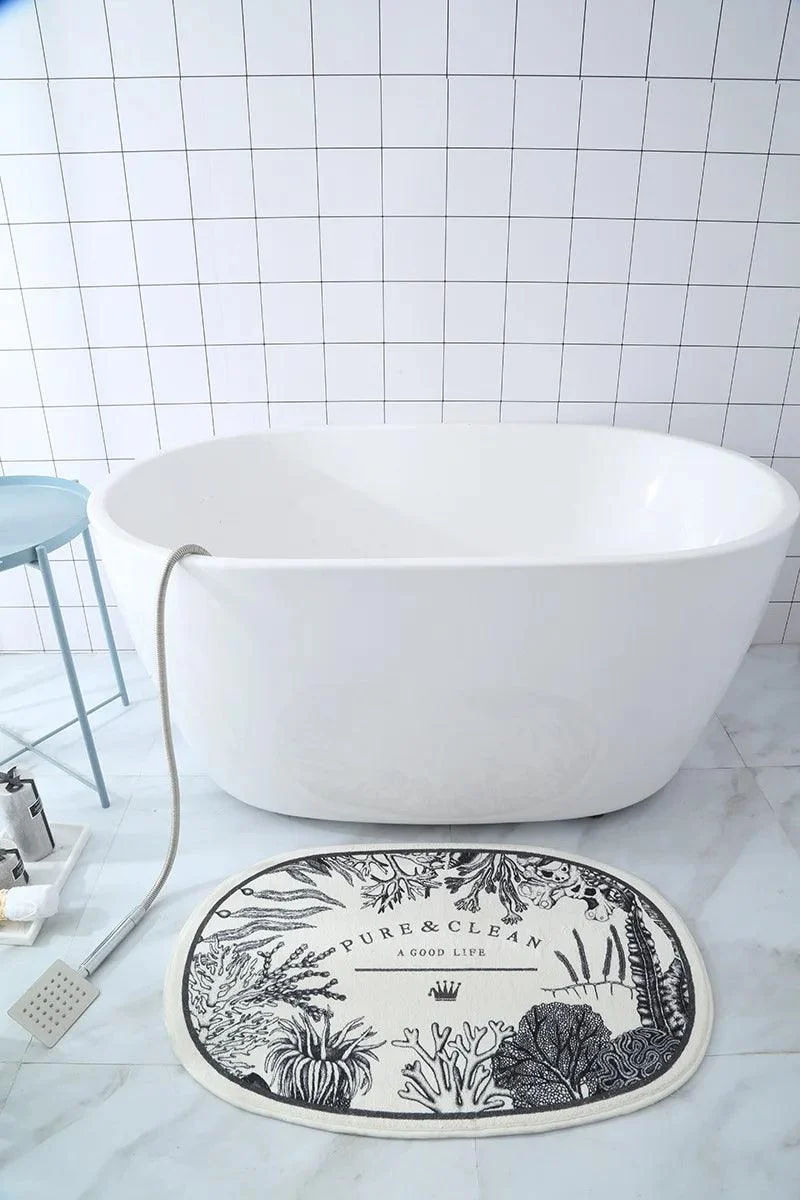 INS Style Non-Slip Bath Mat: Absorbent Carpet for Living Room & Bathroom -