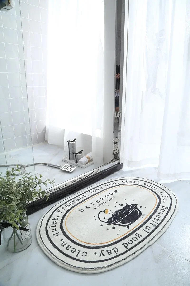 INS Style Non-Slip Bath Mat: Absorbent Carpet for Living Room & Bathroom -