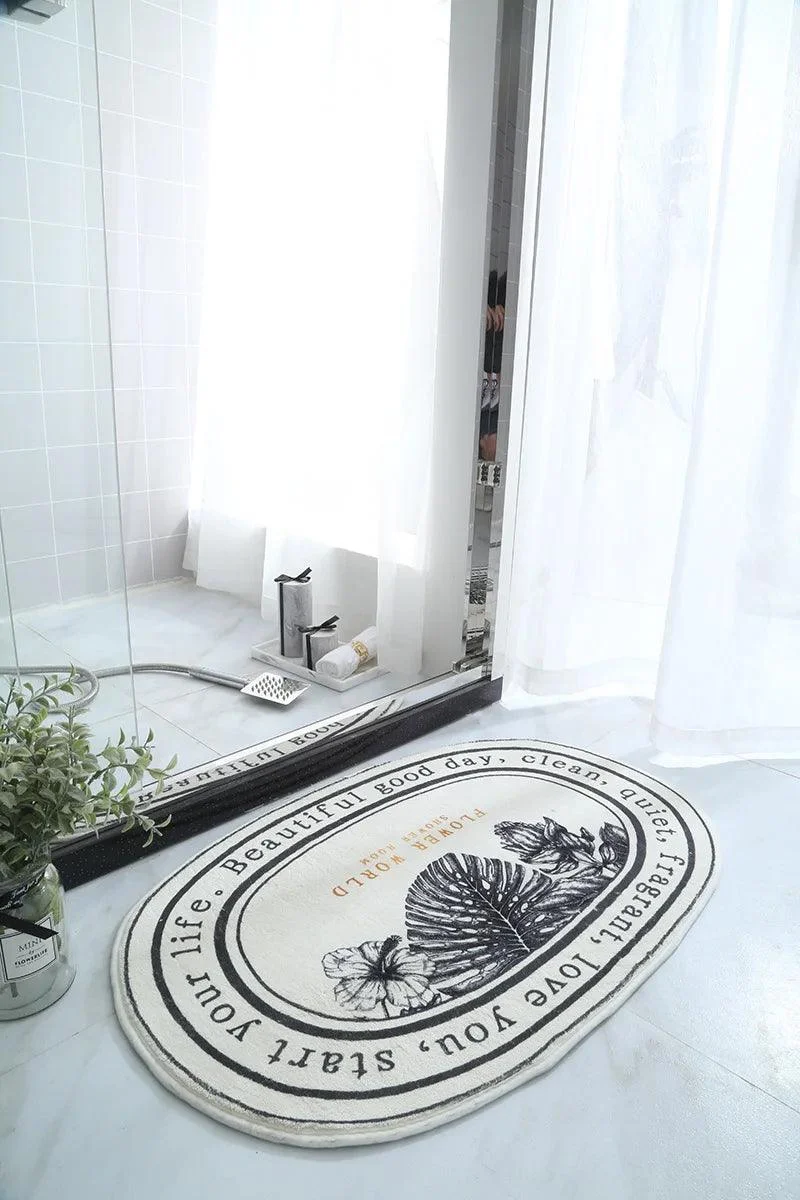 INS Style Non-Slip Bath Mat: Absorbent Carpet for Living Room & Bathroom -