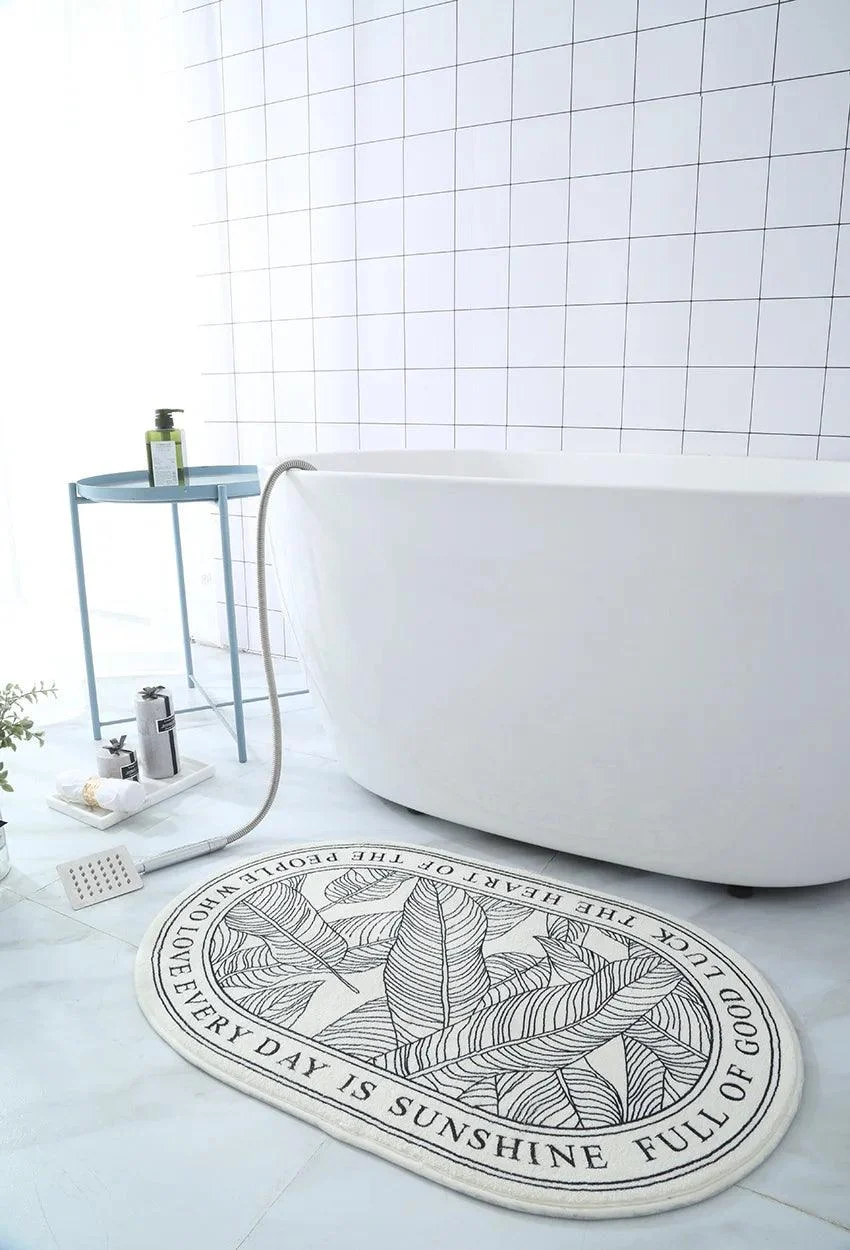 INS Style Non-Slip Bath Mat: Absorbent Carpet for Living Room & Bathroom -
