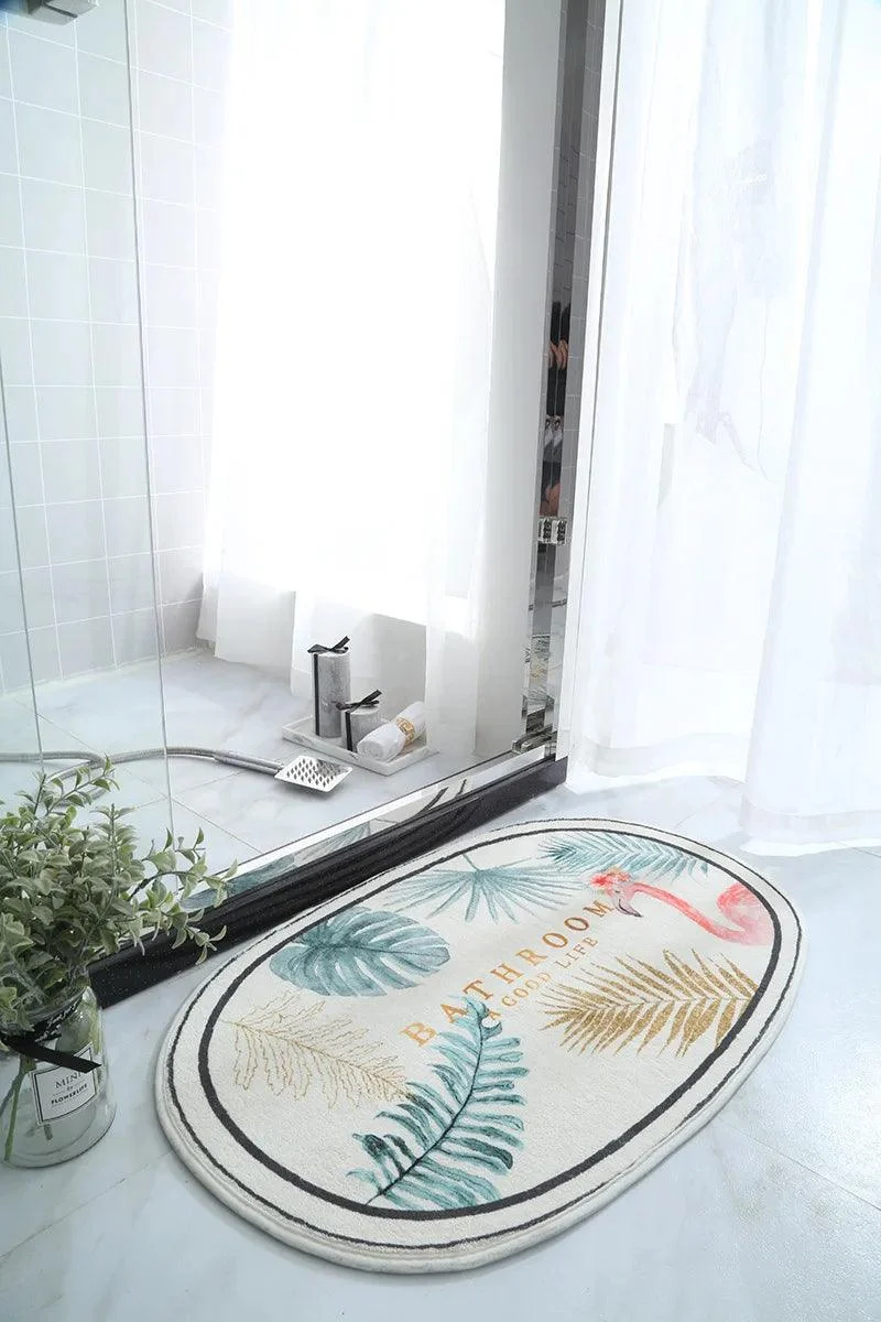 INS Style Non-Slip Bath Mat: Absorbent Carpet for Living Room & Bathroom -