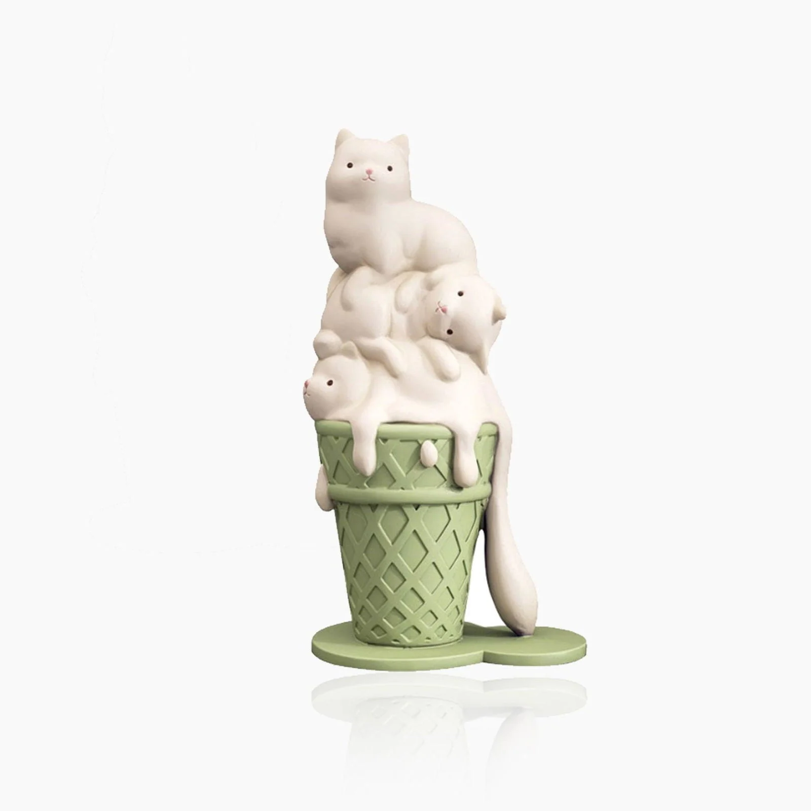 Ice Cream Melting Cat Sculpture -