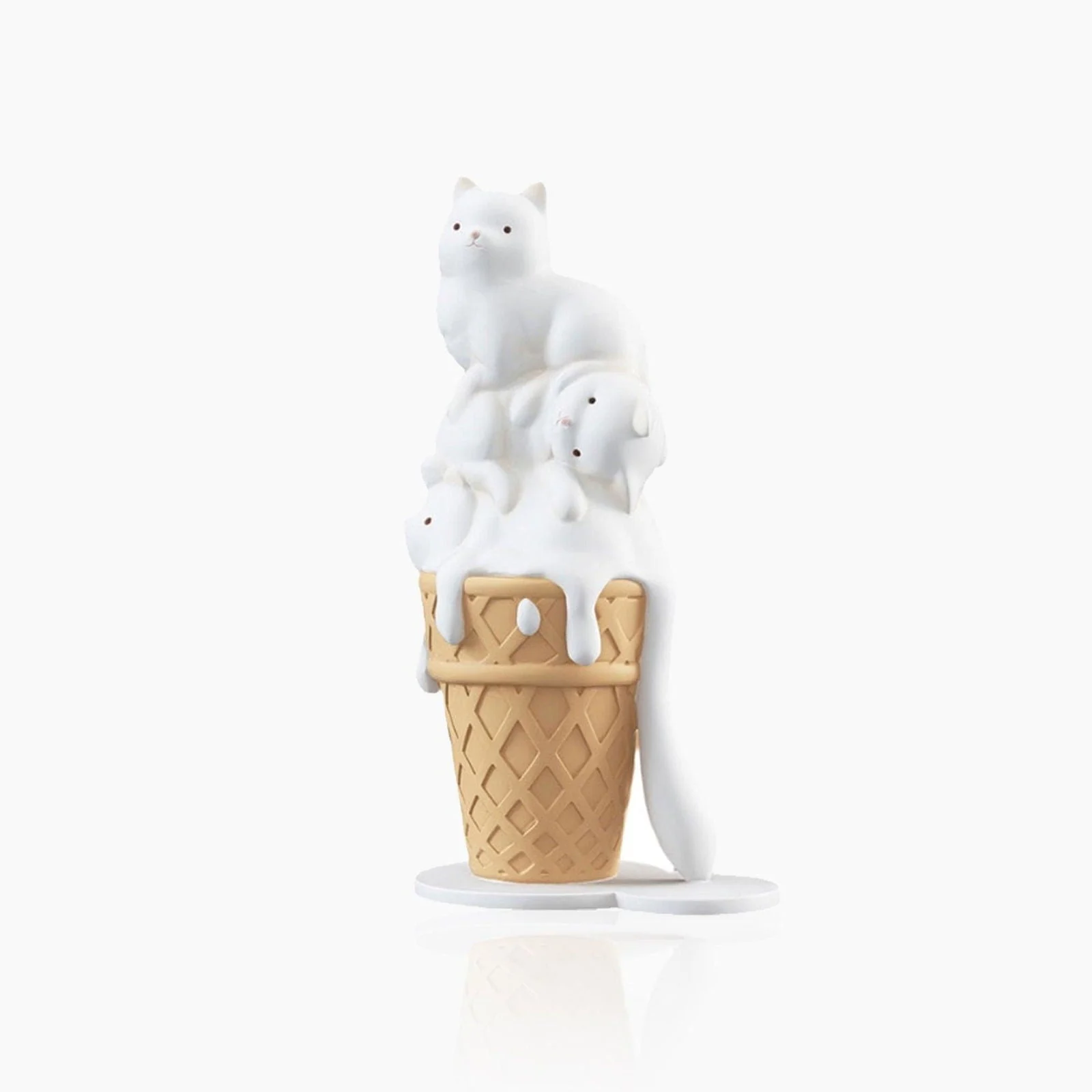 Ice Cream Melting Cat Sculpture -