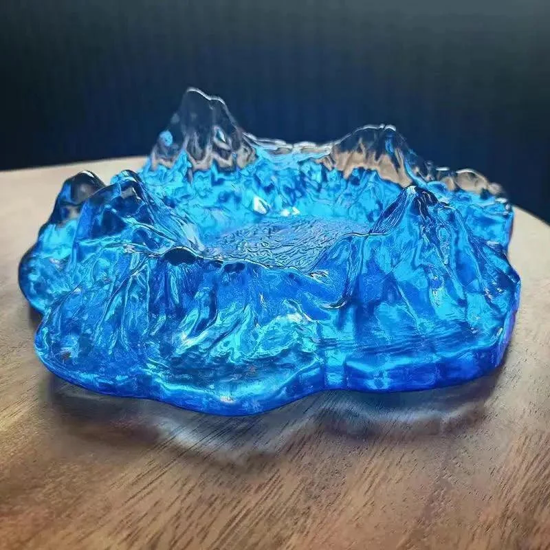 Ice Style Mountain Glass Ashtray Decoration -  - #tag1#