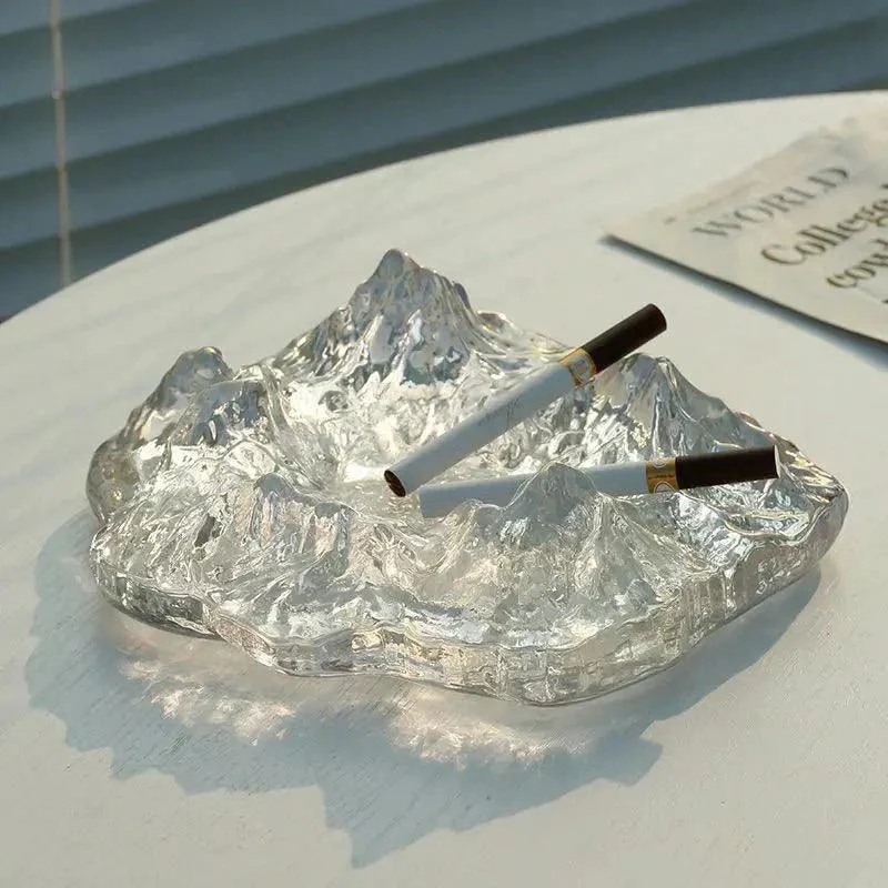 Ice Style Mountain Glass Ashtray Decoration -  - #tag1#