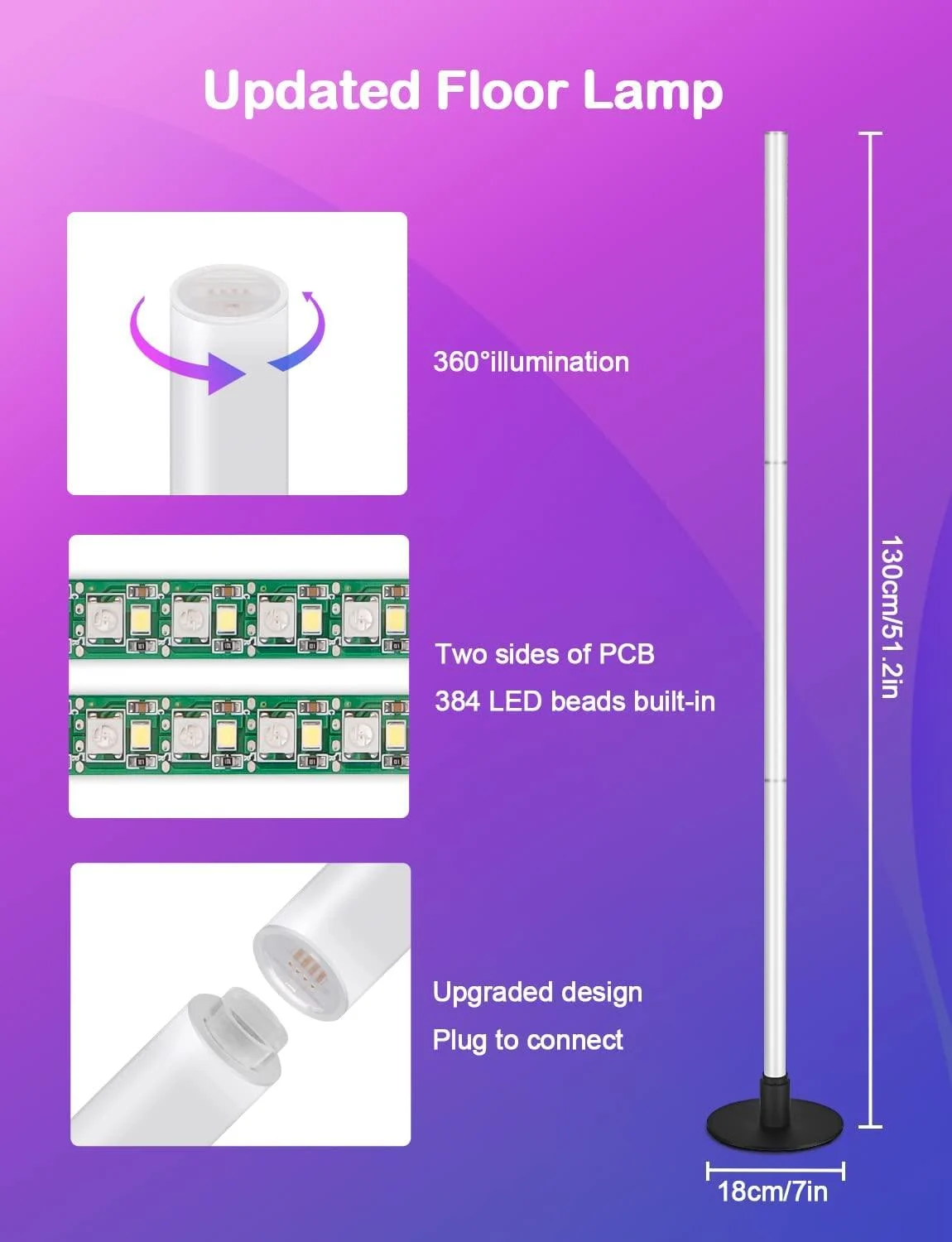 Illuminated Corner Lamp with 360 Degree LED -  - #tag1#