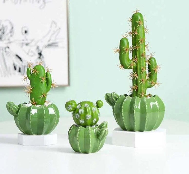 Indoor Green Cactus Pot Planter -