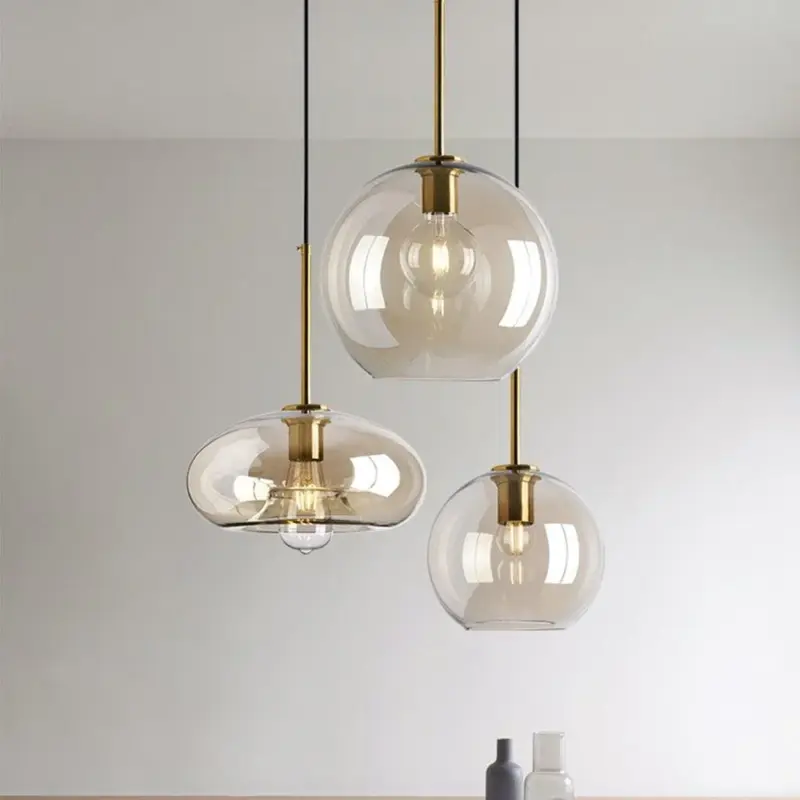 IndustrialAmberGlassPendantLight