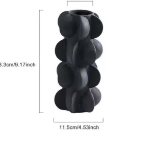 Industrial Black and White Ceramic Bulb Vase - 