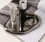 Industrial Ceramic Cookies Silver Mirrored Tray Plate