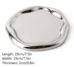 Industrial Ceramic Cookies Silver Mirrored Tray Plate