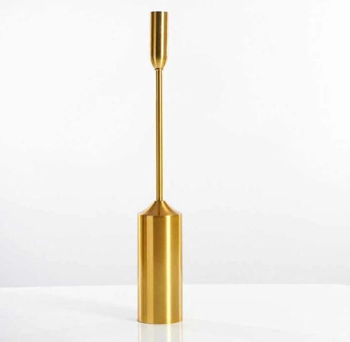 Industrial Gold Pillar Candle Holders -