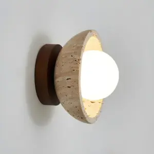 Industrial Modern Beige Stone Wall Lamp