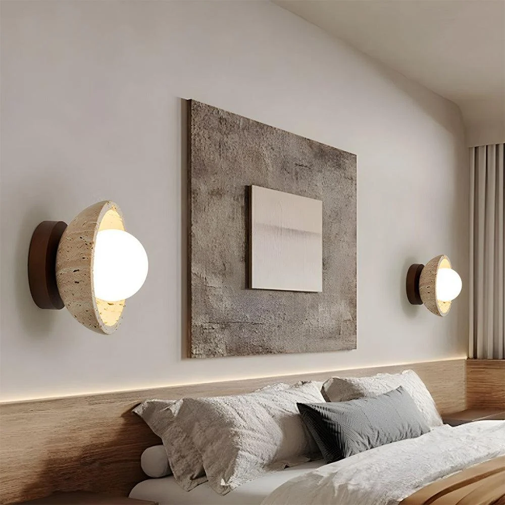 Industrial Modern Beige Stone Wall Lamp -  - #tag1#
