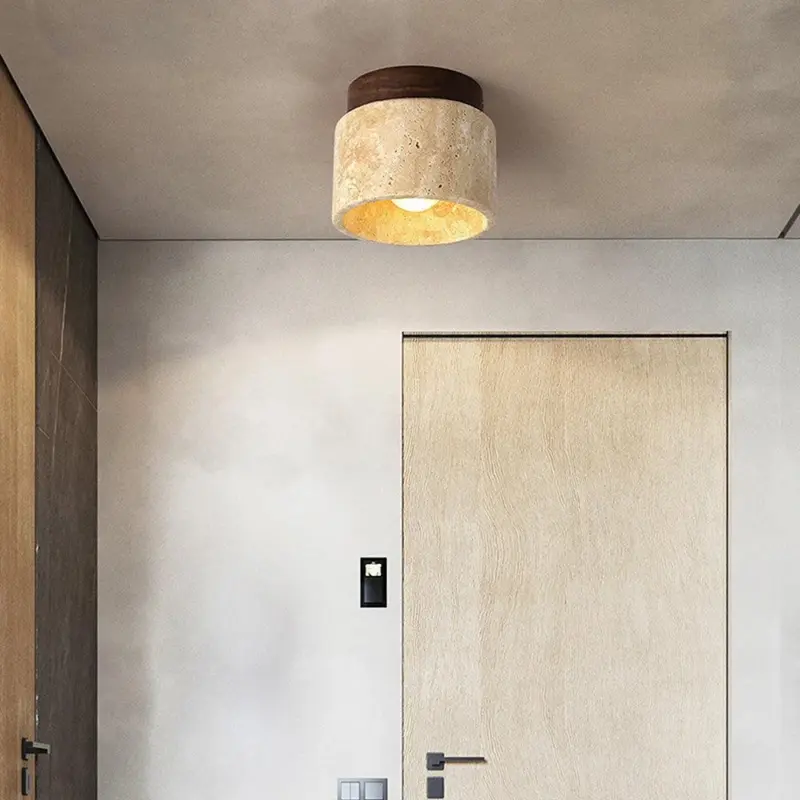Industrial Modern Beige Stone Wall Lamp tag1
