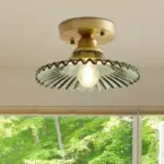 Industrial_Semi-Flush_Ceiling_Lamp_with_Green_Ribbed_Glass_Shade_-_-_tag1_-4277201 Industrial Semi Flush Ceiling Lamp with Green Ribbed Glass Shade tag1
