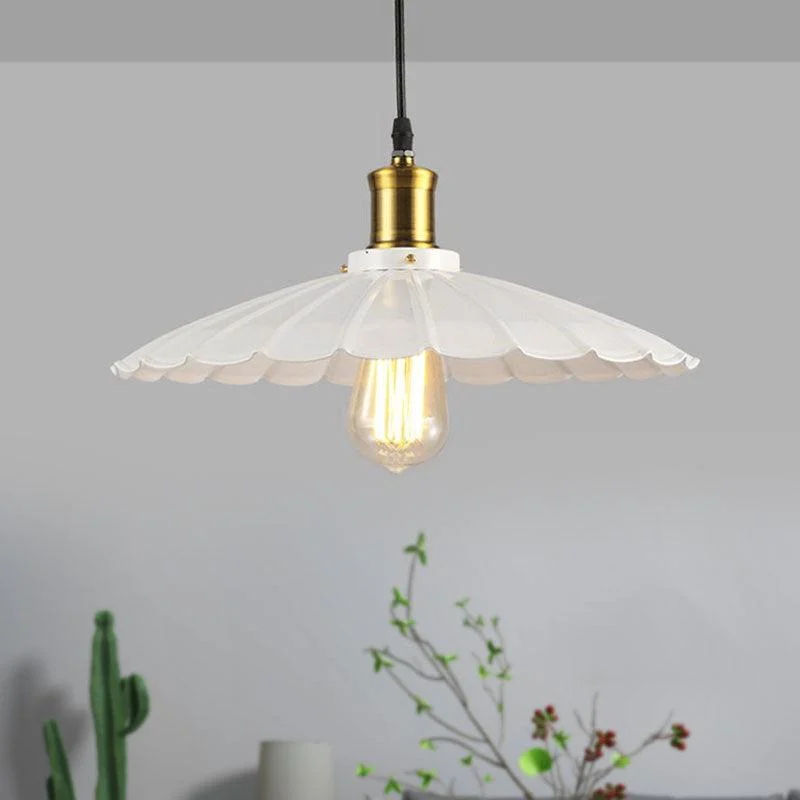 Industrial Wavy Pendant Lamp 1-Light in Black/White -  - #tag1#