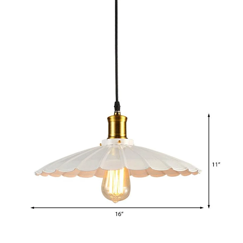 Industrial Wavy Pendant Lamp 1-Light in Black/White -  - #tag1#