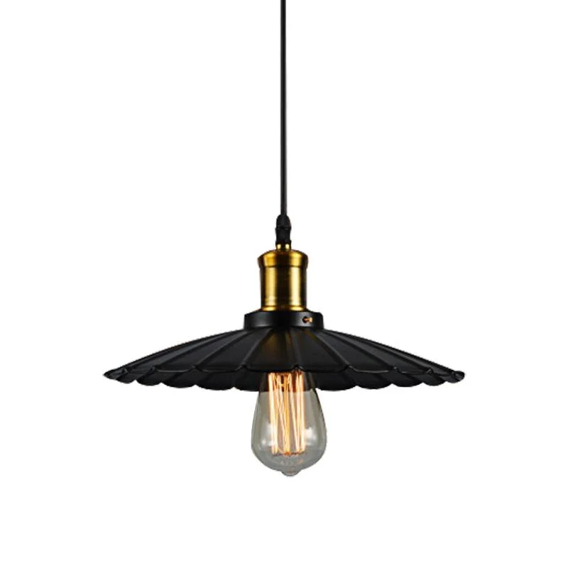 Industrial Wavy Pendant Lamp 1-Light in Black/White -  - #tag1#