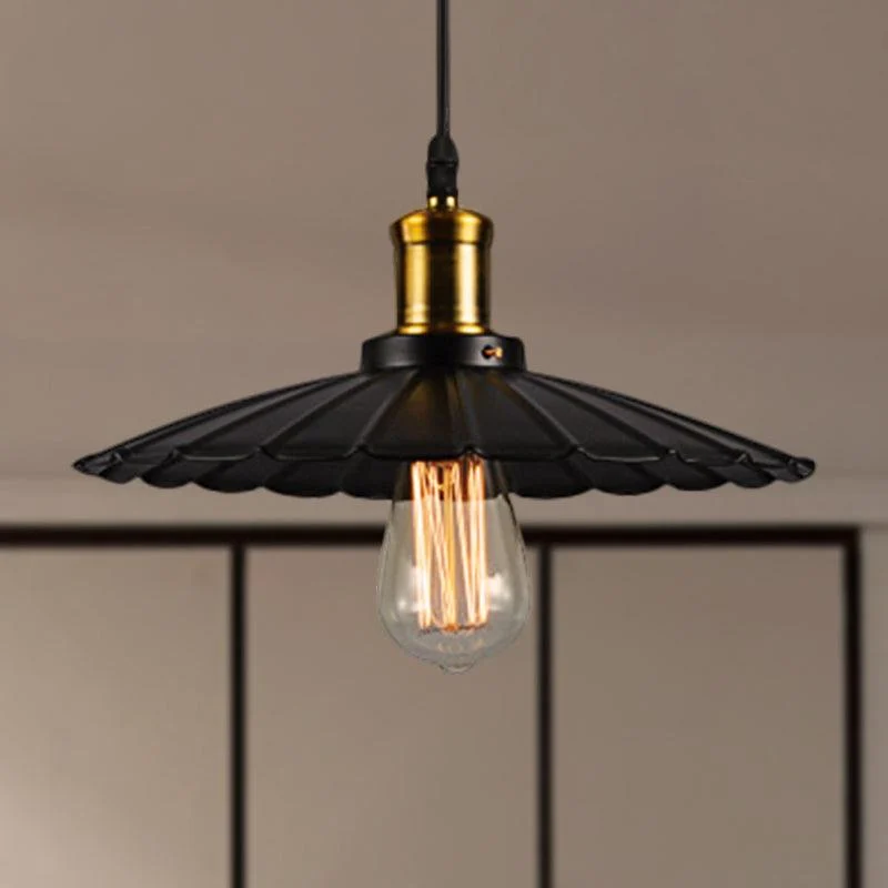 Industrial Wavy Pendant Lamp 1-Light in Black/White -  - #tag1#