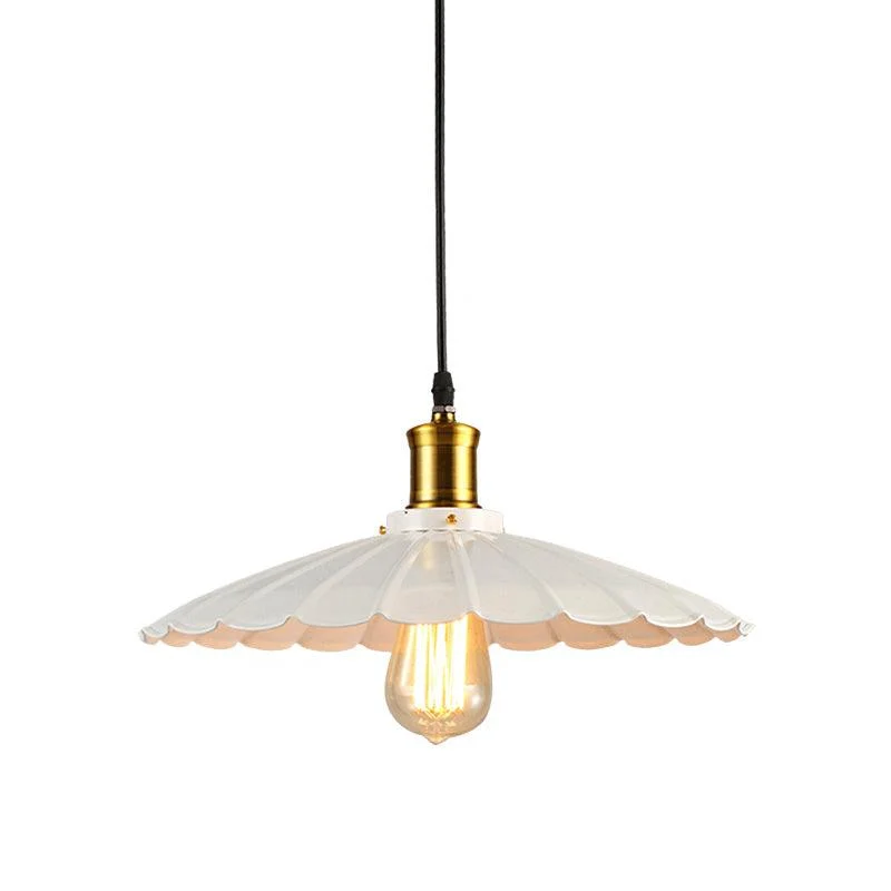 Industrial Wavy Pendant Lamp 1-Light in Black/White -  - #tag1#