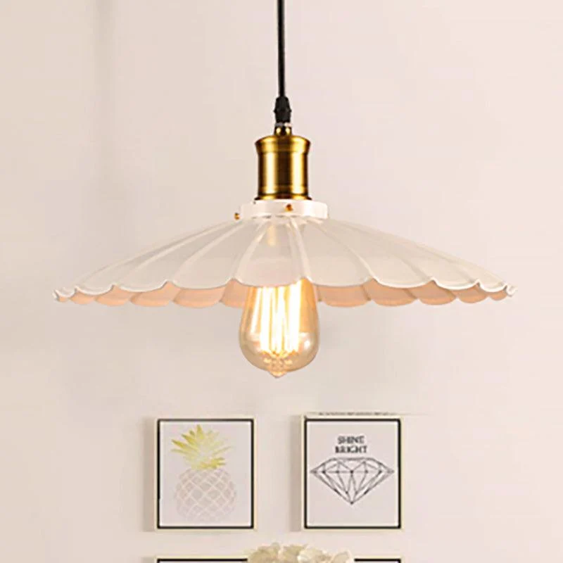 Industrial Wavy Pendant Lamp 1-Light in Black/White -  - #tag1#