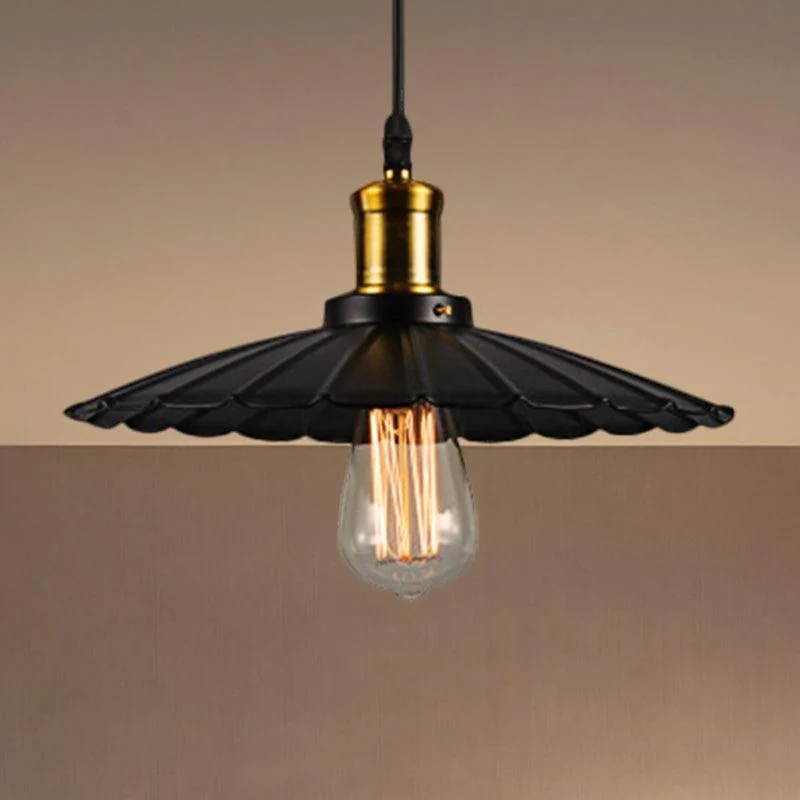 Industrial Wavy Pendant Lamp 1-Light in Black/White -  - #tag1#