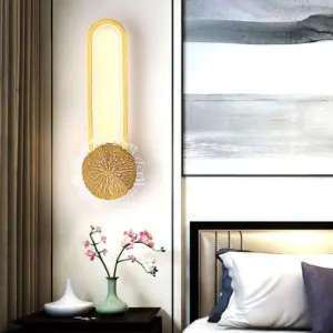 Industrial minimalist LED wall lamp with copper ring