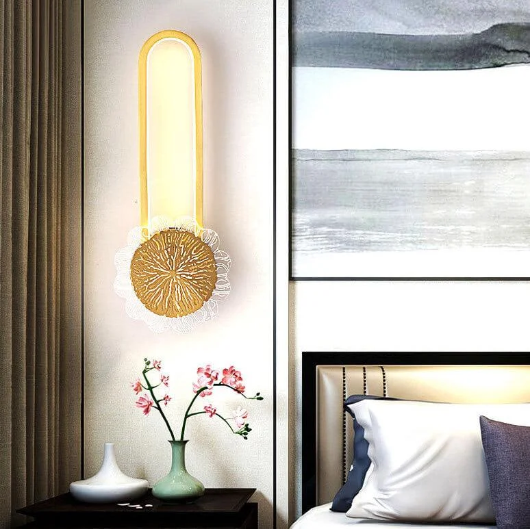 Industrial minimalist LED wall lamp with copper ring -  - #tag1#