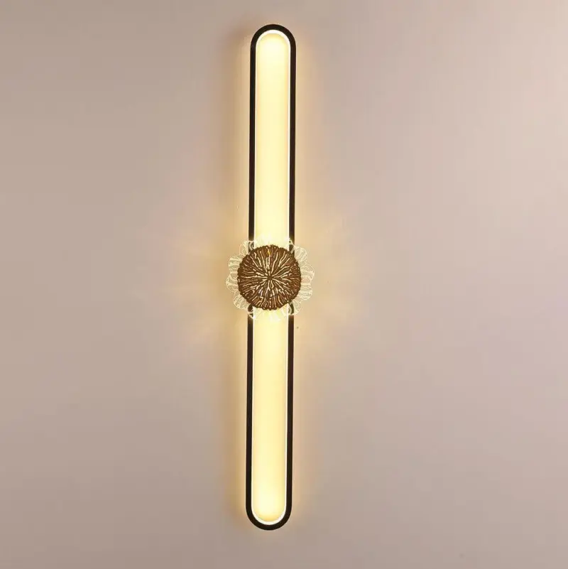 Industrial minimalist LED wall lamp with copper ring tag1